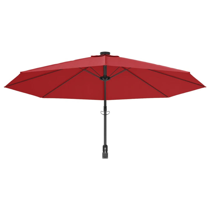 Umbrelă De Soare Montată Pe Perete Cu Led-Uri Aprins 290Cm