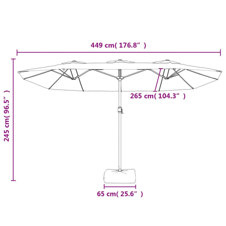 Umbrelă De Soare Cu Două Capete, , 449X245 Cm