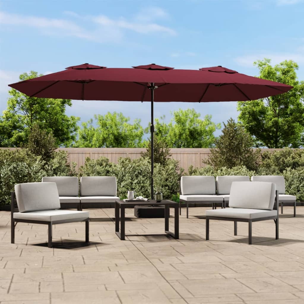 Umbrelă De Grădină Cu Două Capete/Led-Uri, , 449X245 Cm