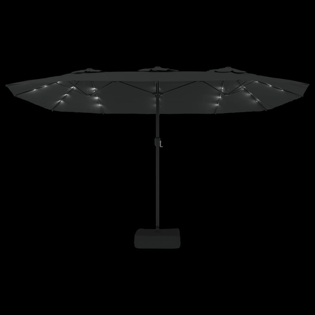 Umbrelă De Grădină Cu Două Capete/Led-Uri, , 449X245 Cm