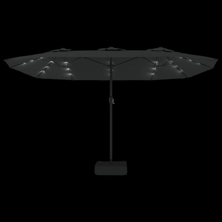 Umbrelă De Grădină Cu Două Capete/Led-Uri, , 449X245 Cm