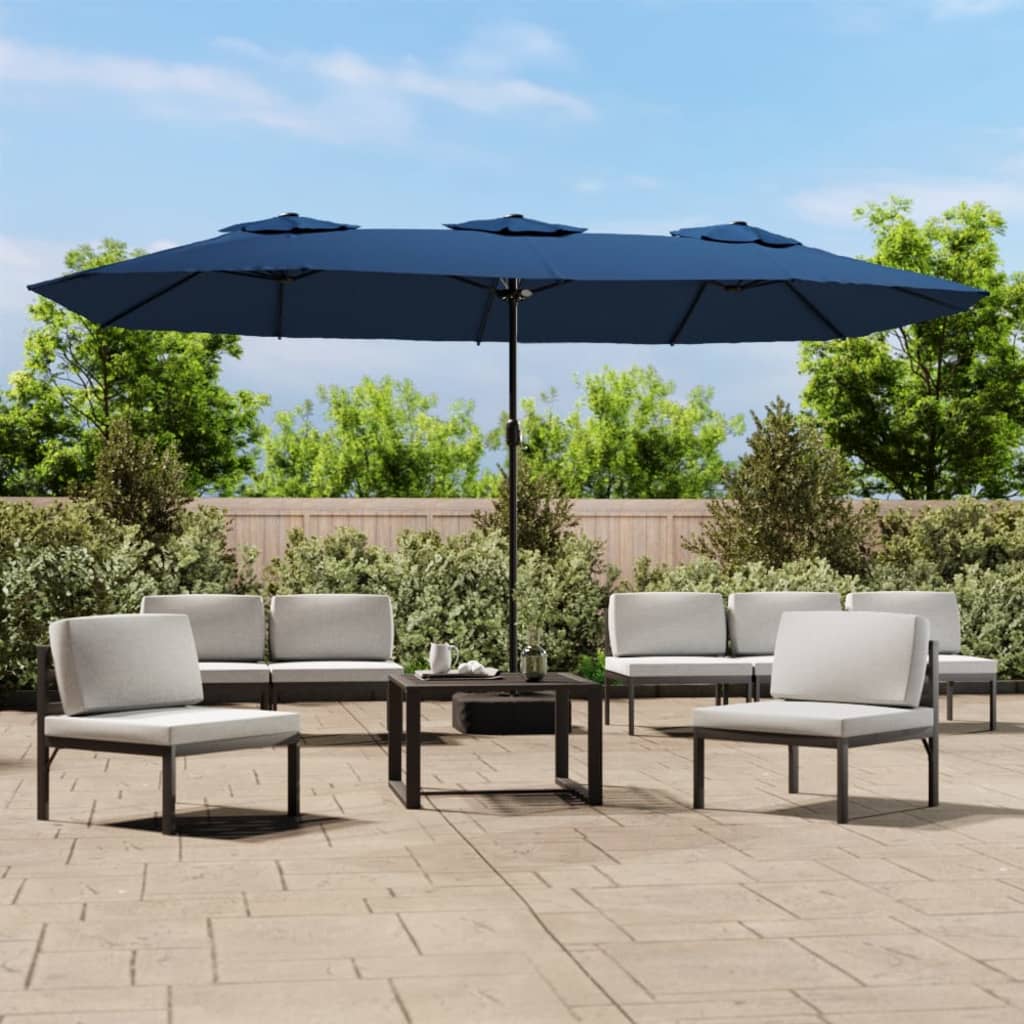 Umbrelă De Grădină Cu Două Capete/Led-Uri, , 449X245 Cm