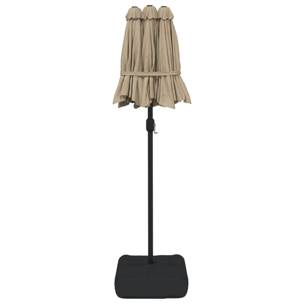 Umbrelă De Grădină Cu Două Capete, Taupe, 316X240 Cm