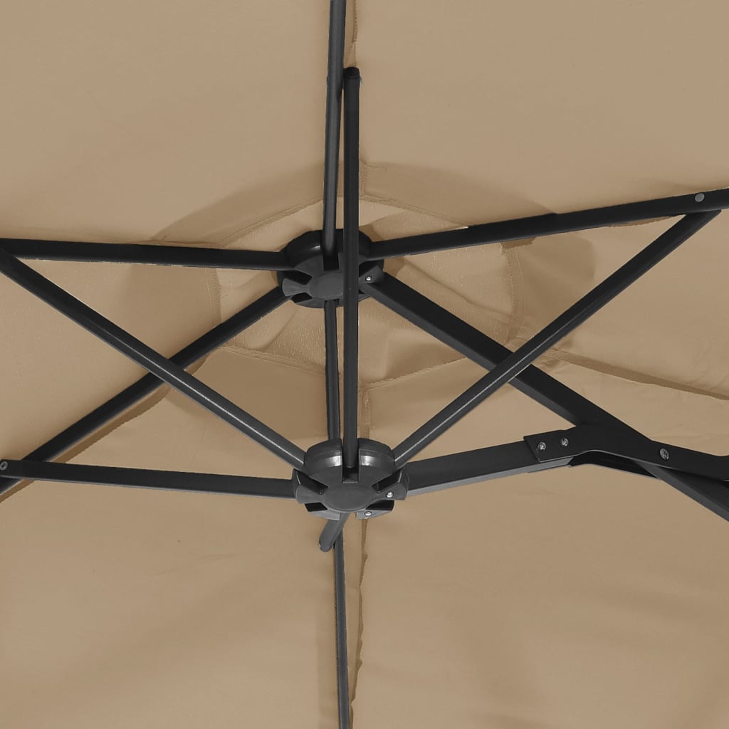 Umbrelă De Grădină Cu Două Capete, Taupe, 316X240 Cm