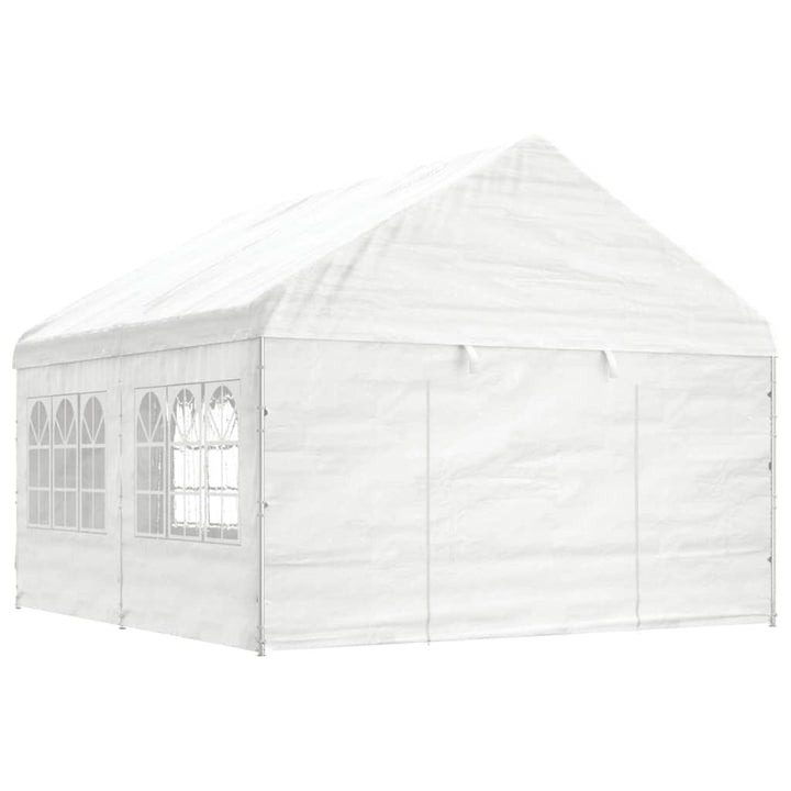 Foișor Cu Acoperiș, Alb, 11,15X4,08X3,22 M, Polietilenă