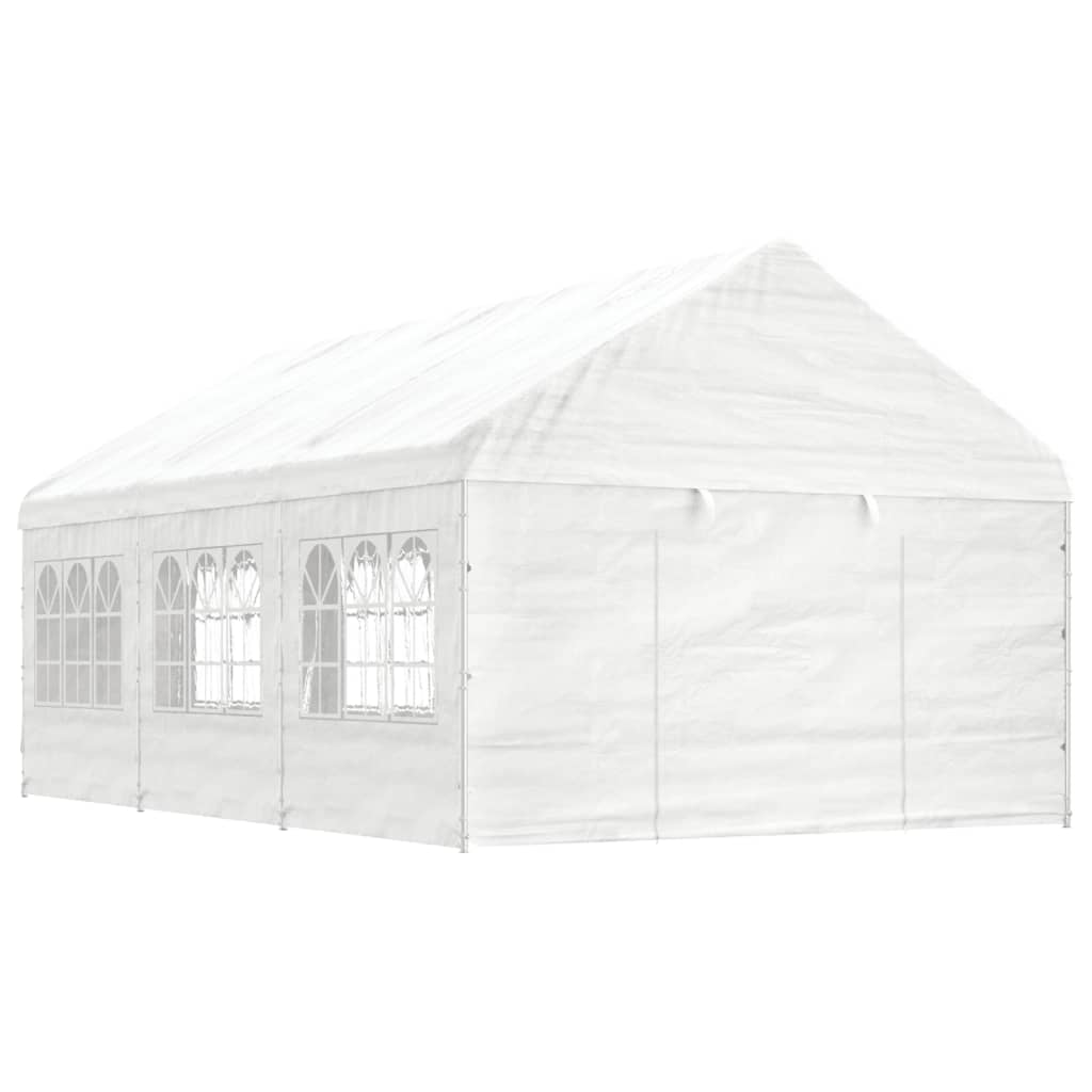 Foișor Cu Acoperiș, Alb, 11,15X4,08X3,22 M, Polietilenă