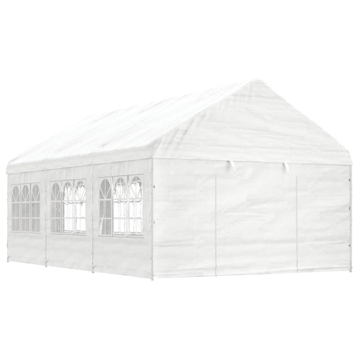 Foișor Cu Acoperiș, Alb, 11,15X4,08X3,22 M, Polietilenă