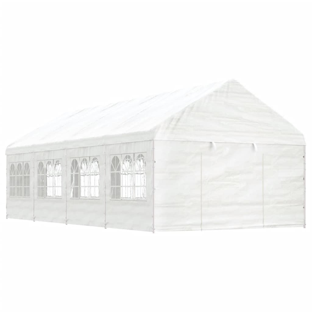 Foișor Cu Acoperiș, Alb, 11,15X4,08X3,22 M, Polietilenă