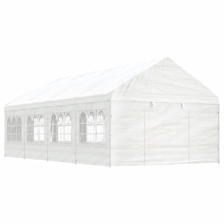 Foișor Cu Acoperiș, Alb, 11,15X4,08X3,22 M, Polietilenă