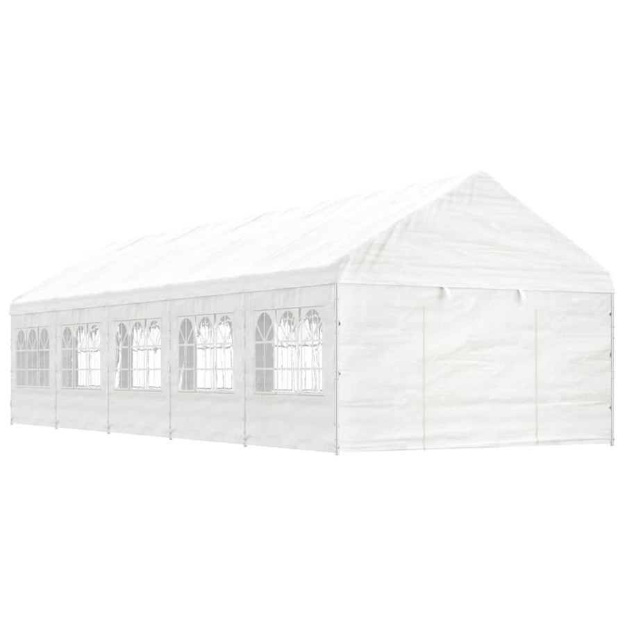 Foișor Cu Acoperiș, Alb, 11,15X4,08X3,22 M, Polietilenă