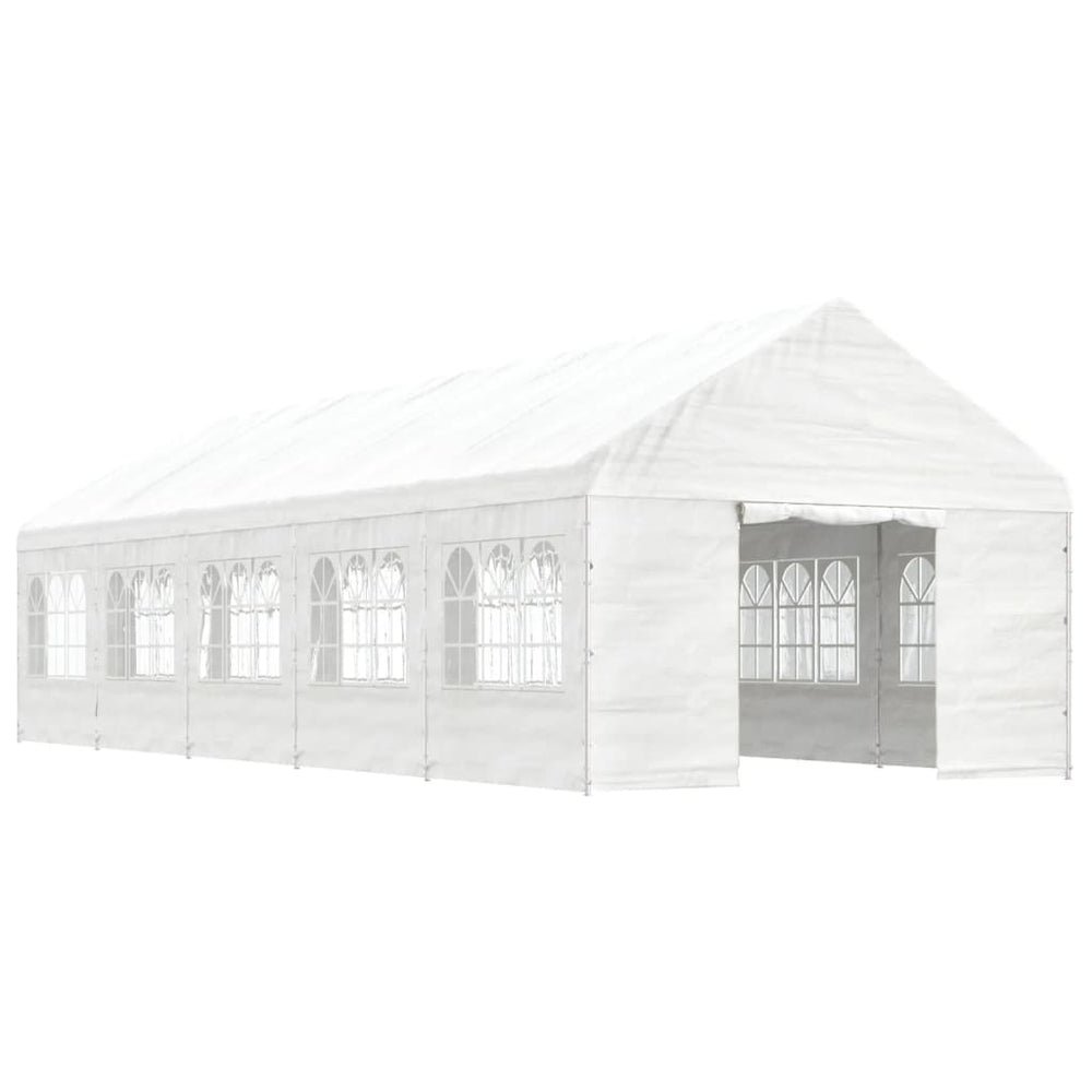 Foișor Cu Acoperiș, Alb, 11,15X4,08X3,22 M, Polietilenă