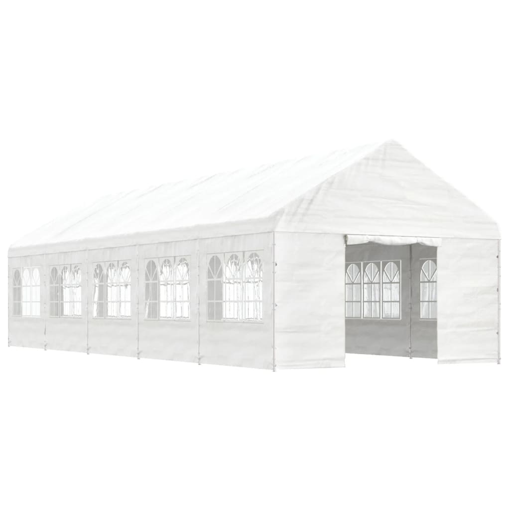 Foișor Cu Acoperiș, Alb, 11,15X4,08X3,22 M, Polietilenă
