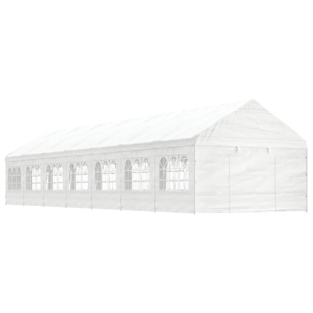 Foișor Cu Acoperiș, Alb, 11,15X4,08X3,22 M, Polietilenă