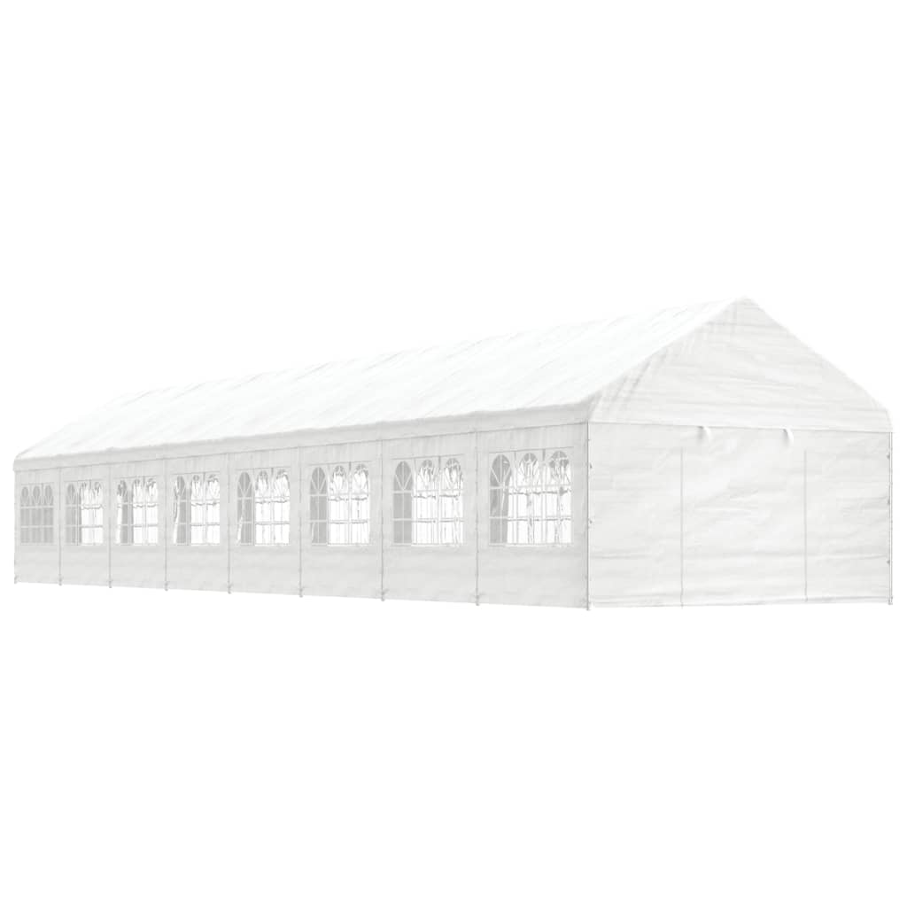 Foișor Cu Acoperiș, Alb, 11,15X4,08X3,22 M, Polietilenă