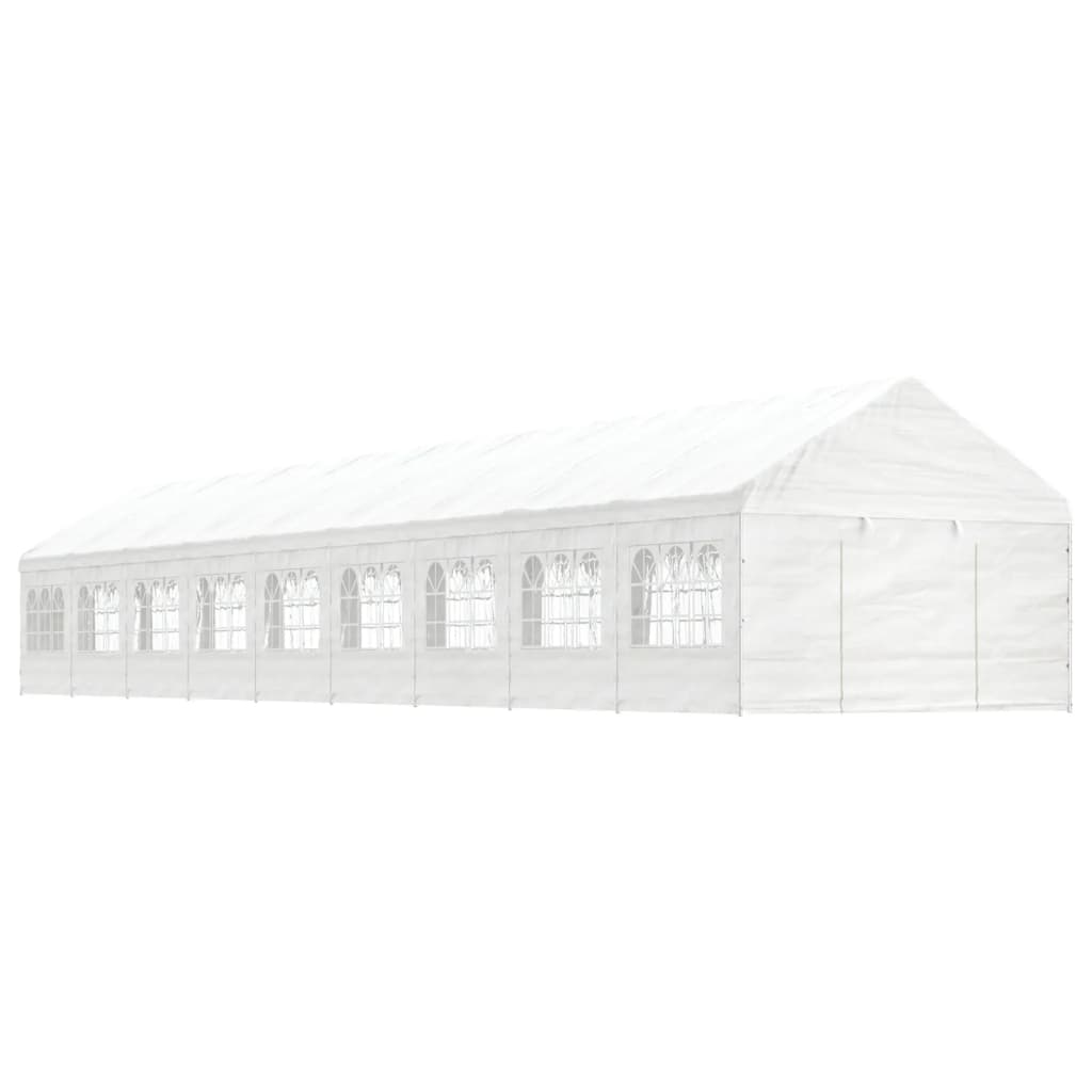Foișor Cu Acoperiș, Alb, 11,15X4,08X3,22 M, Polietilenă