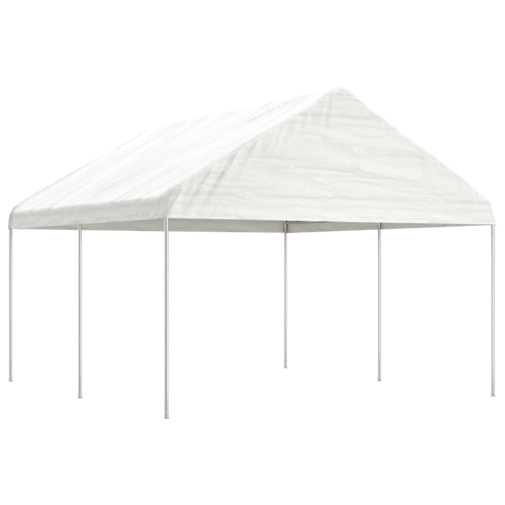 Foișor Cu Acoperiș, Alb, 20,07X4,08X3,22 M, Polietilenă