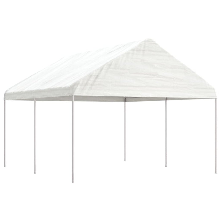Foișor Cu Acoperiș, Alb, 20,07X4,08X3,22 M, Polietilenă