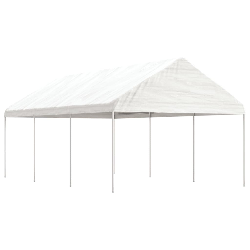 Foișor Cu Acoperiș, Alb, 20,07X4,08X3,22 M, Polietilenă