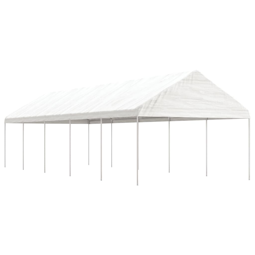 Foișor Cu Acoperiș, Alb, 20,07X4,08X3,22 M, Polietilenă