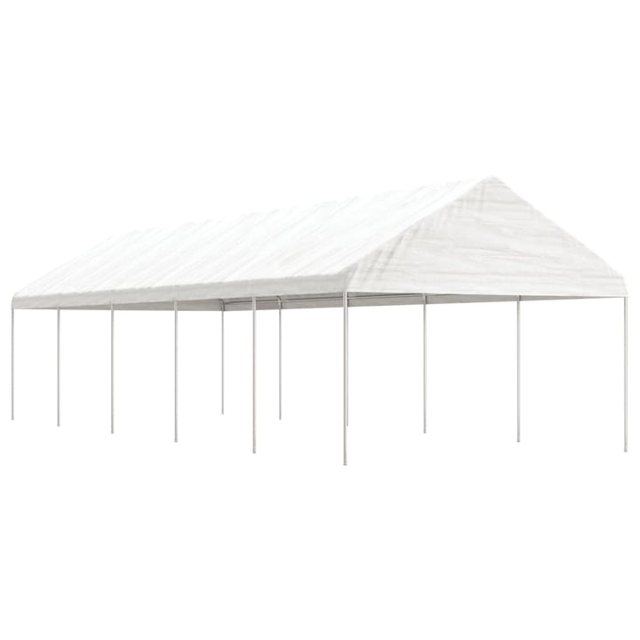 Foișor Cu Acoperiș, Alb, 20,07X4,08X3,22 M, Polietilenă
