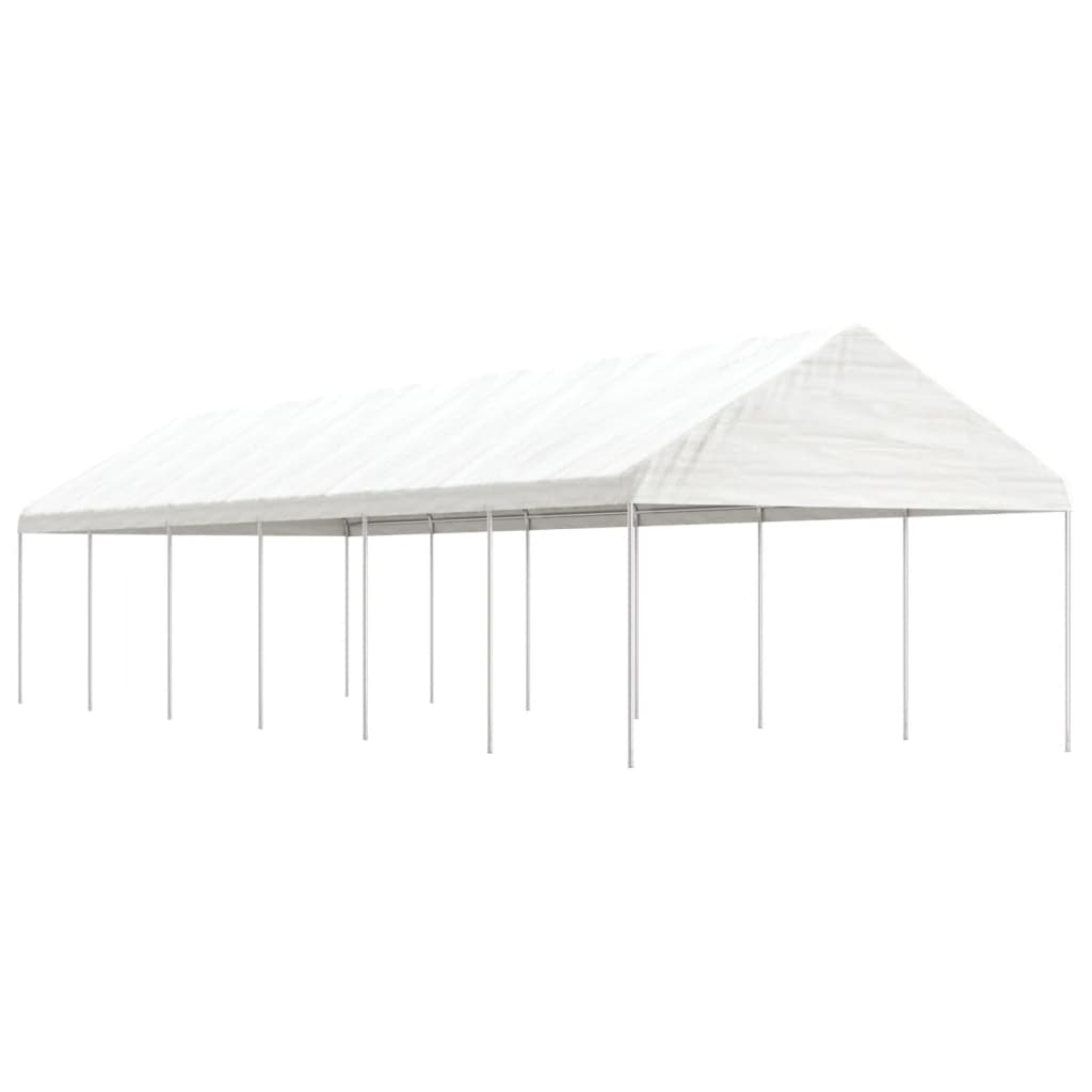 Foișor Cu Acoperiș, Alb, 20,07X4,08X3,22 M, Polietilenă