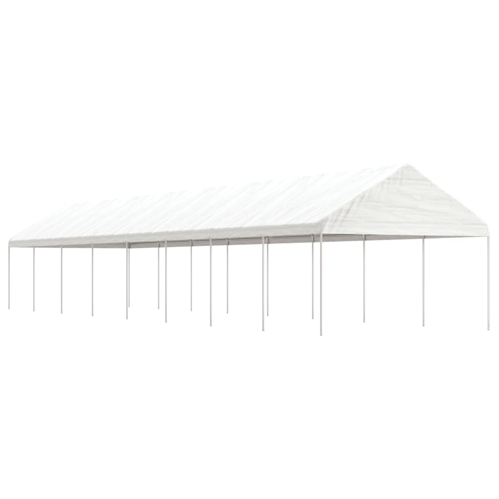 Foișor Cu Acoperiș, Alb, 20,07X4,08X3,22 M, Polietilenă