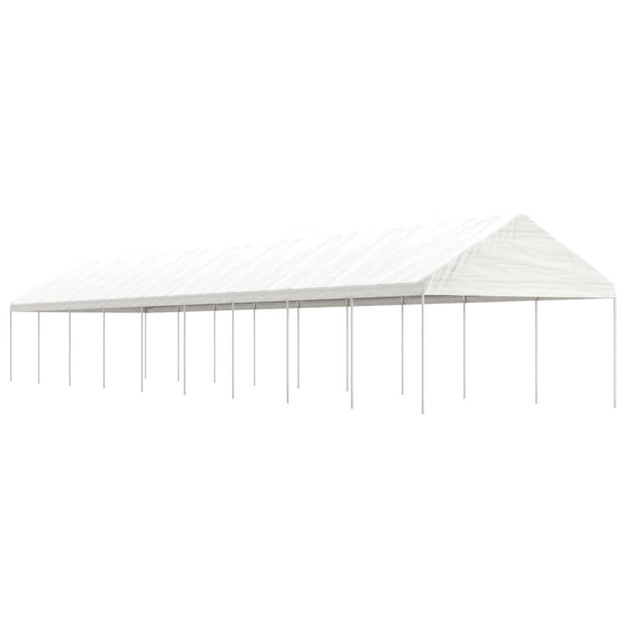 Foișor Cu Acoperiș, Alb, 20,07X4,08X3,22 M, Polietilenă