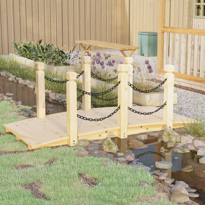 Pod De Grădină Cu Balustrade, 150X67X56 Cm, Lemn Masiv De Molid