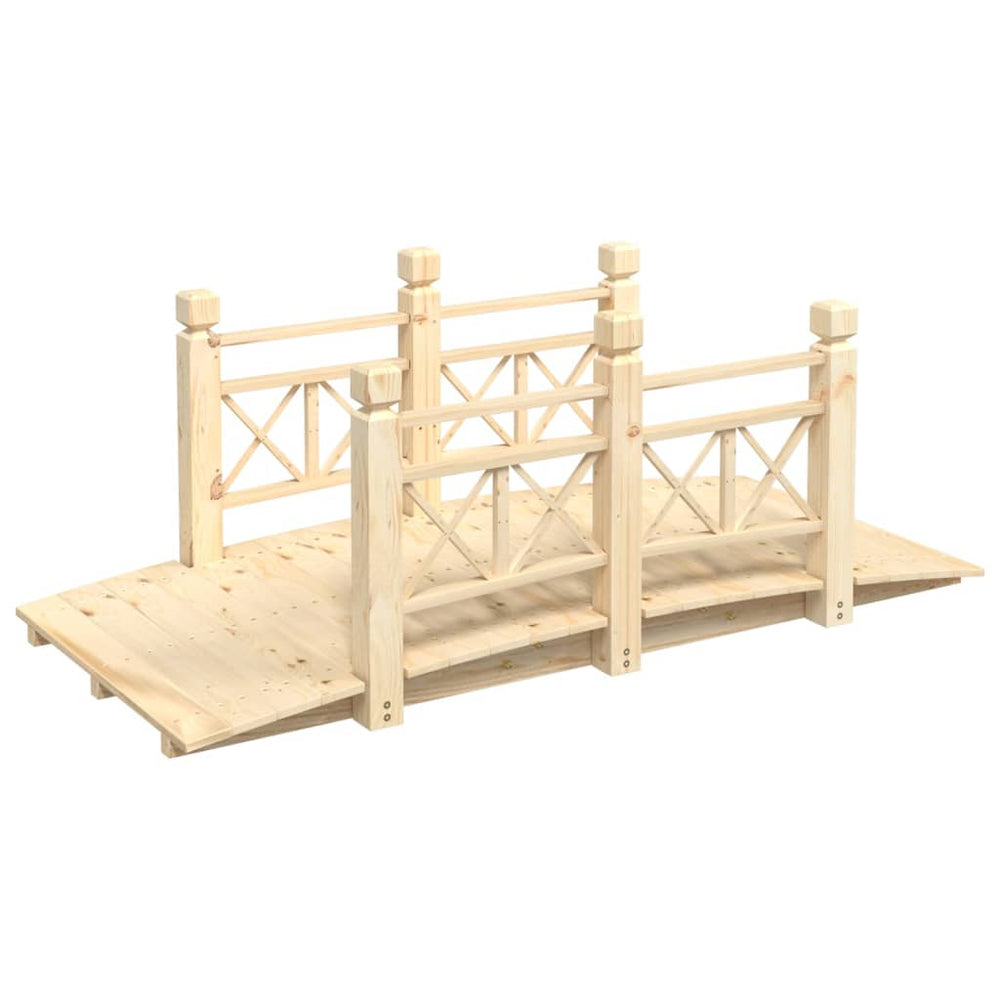 Pod De Grădină Cu Balustrade, 150X67X56 Cm, Lemn Masiv De Molid