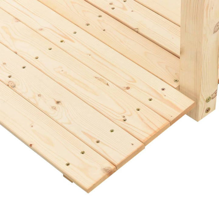 Pod De Grădină Cu Balustrade, 150X67X56 Cm, Lemn Masiv De Molid