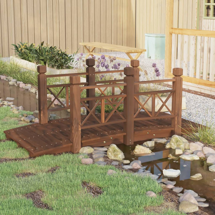 Pod De Grădină Cu Balustrade, 150X67X56 Cm, Lemn Masiv De Molid