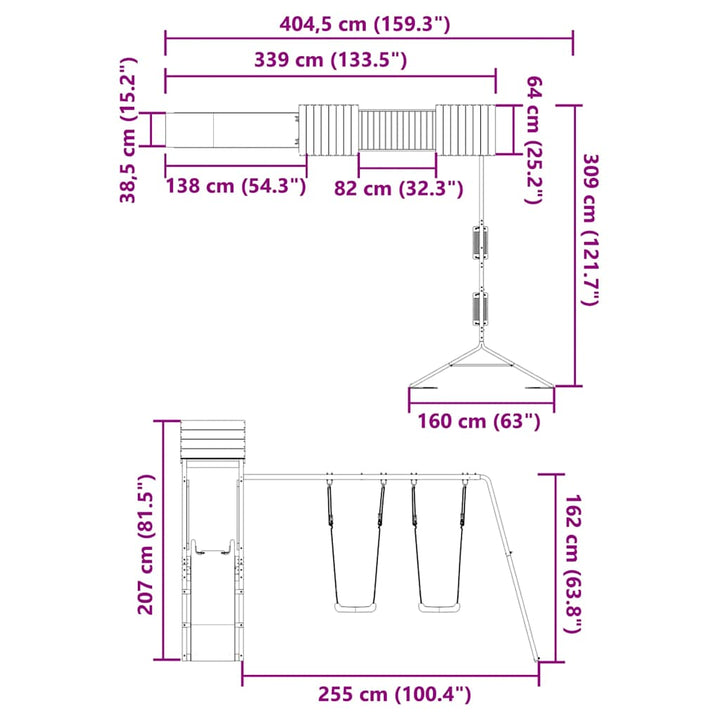 Set De Joacă Pentru Exterior, Lemn De Pin Impregnat