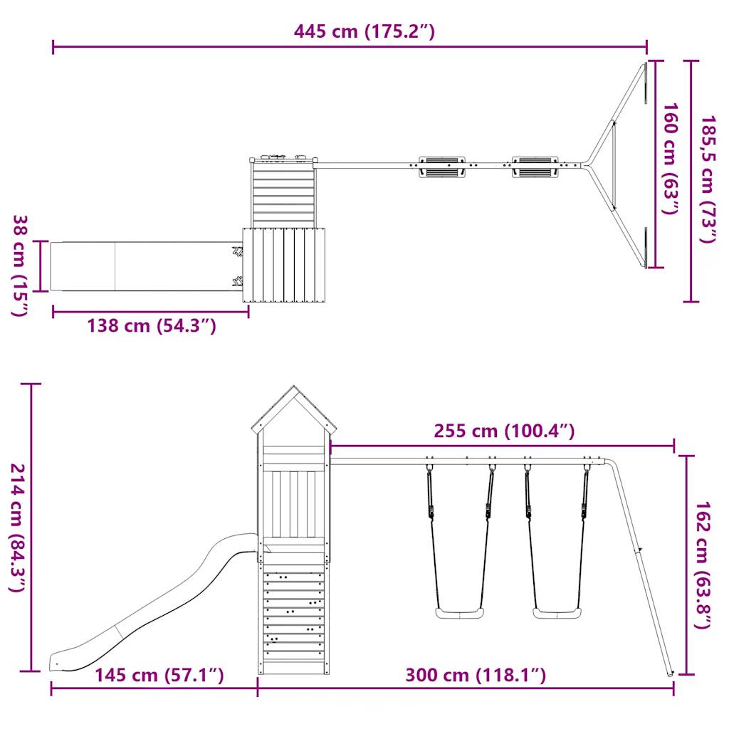 Set De Joacă Pentru Exterior, Lemn De Pin Impregnat