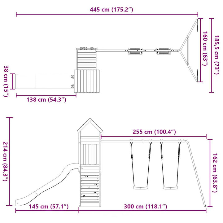Set De Joacă Pentru Exterior, Lemn De Pin Impregnat