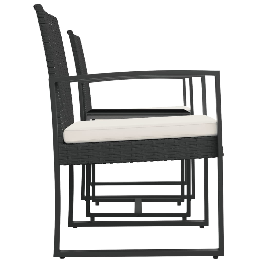Set Mobilier De Grădină Cu Perne, 3 Piese, , Pp Ratan