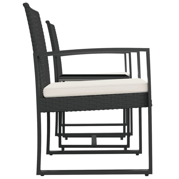 Set Mobilier De Grădină Cu Perne, 3 Piese, , Pp Ratan
