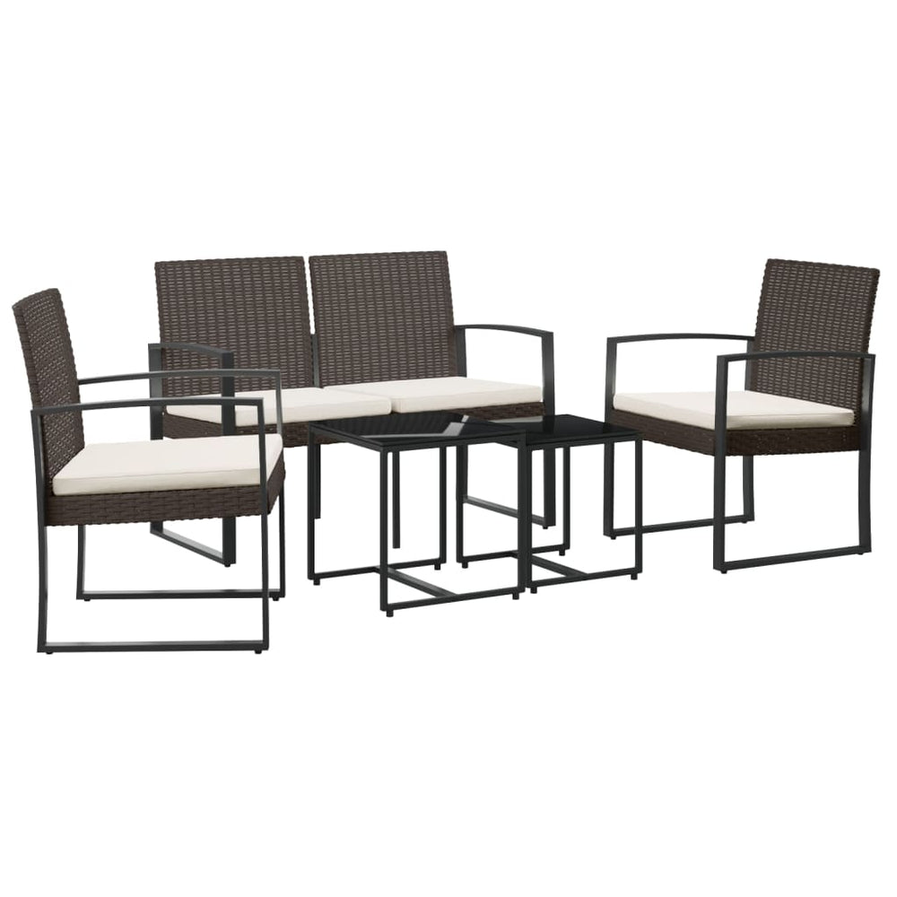 Set Mobilier De Grădină Cu Perne, 5 Piese, , Pp Ratan