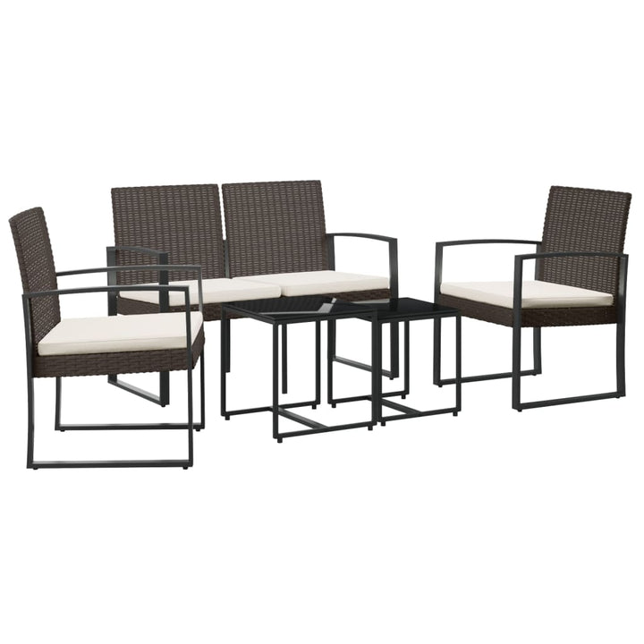 Set Mobilier De Grădină Cu Perne, 5 Piese, , Pp Ratan