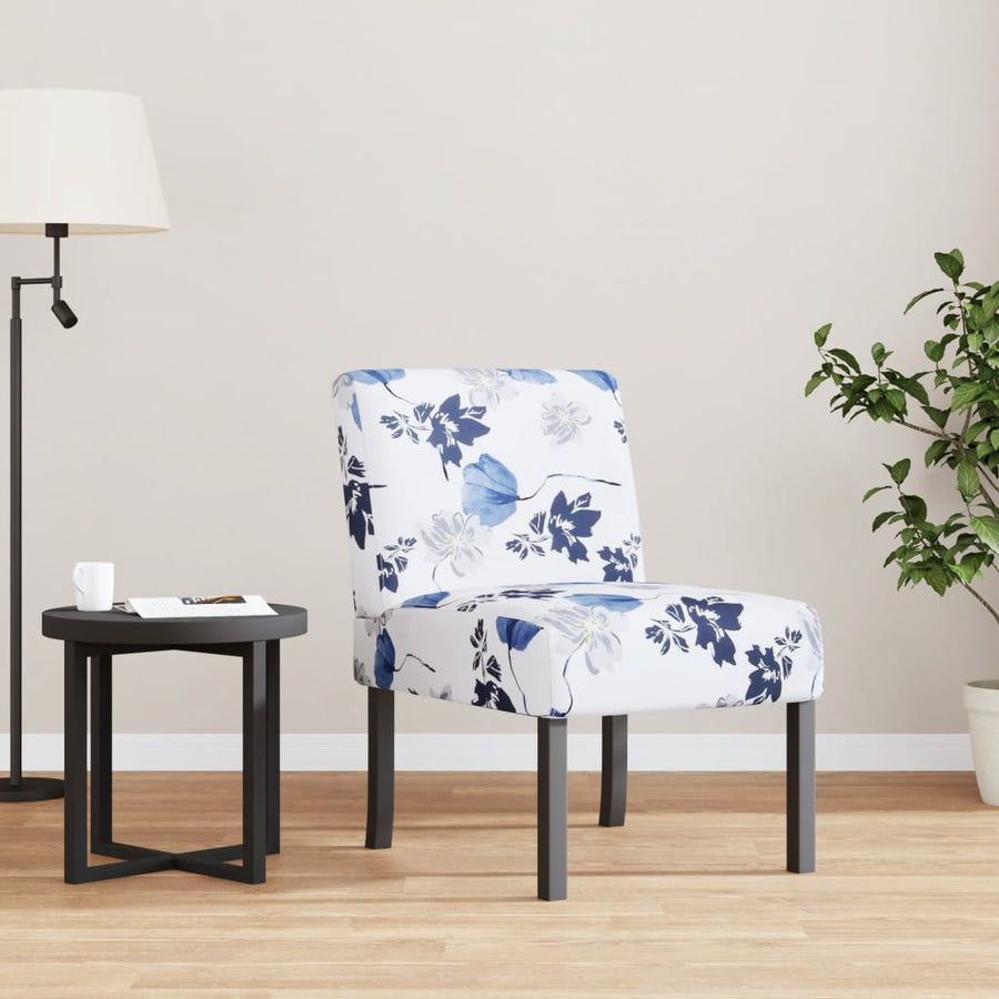 Fotoliu, Material Textil Înflorat Cu Albastru