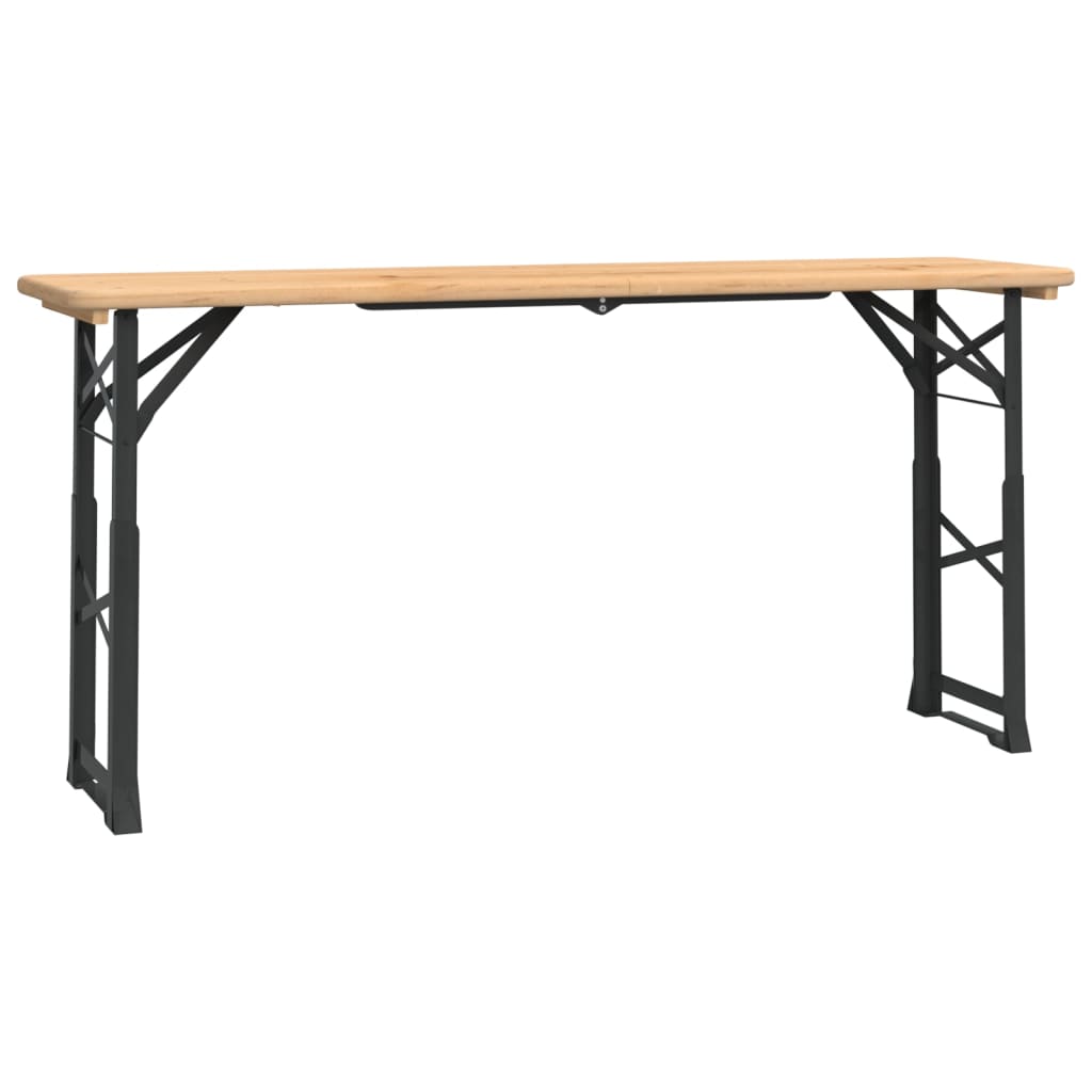Masă Pliabilă Pentru Bere 170X50X75/105 Cm, Lemn Masiv De Brad