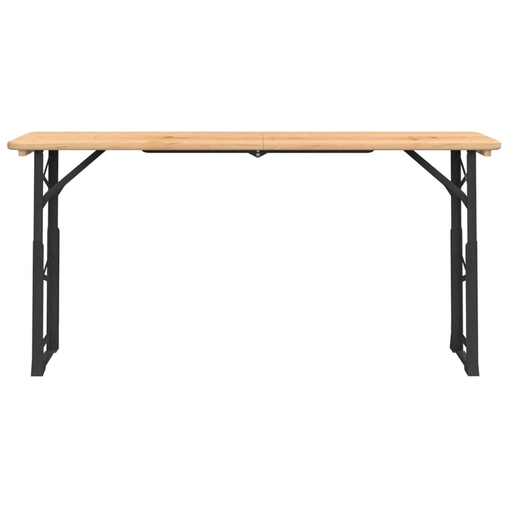 Masă Pliabilă Pentru Bere 170X50X75/105 Cm, Lemn Masiv De Brad