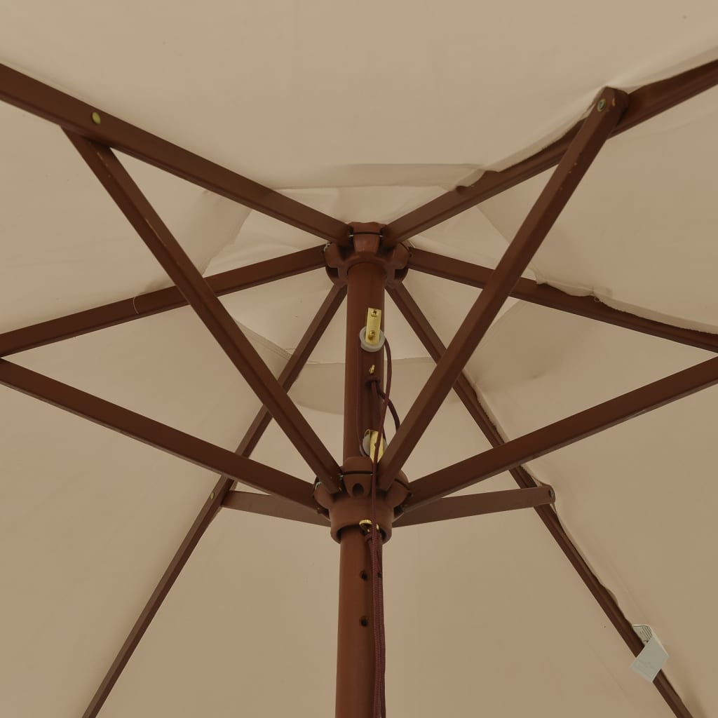 Umbrelă De Soare De Grădină Stâlp Din Lemn 196X231 Cm