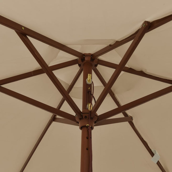 Umbrelă De Soare De Grădină Stâlp Din Lemn 196X231 Cm