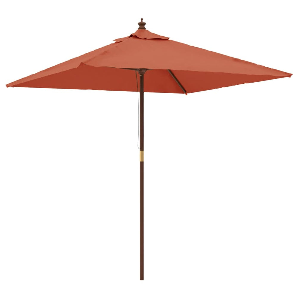 Umbrelă De Grădină Cu Stâlp Din Lemn, Cărămiziu, 198X198X231 Cm