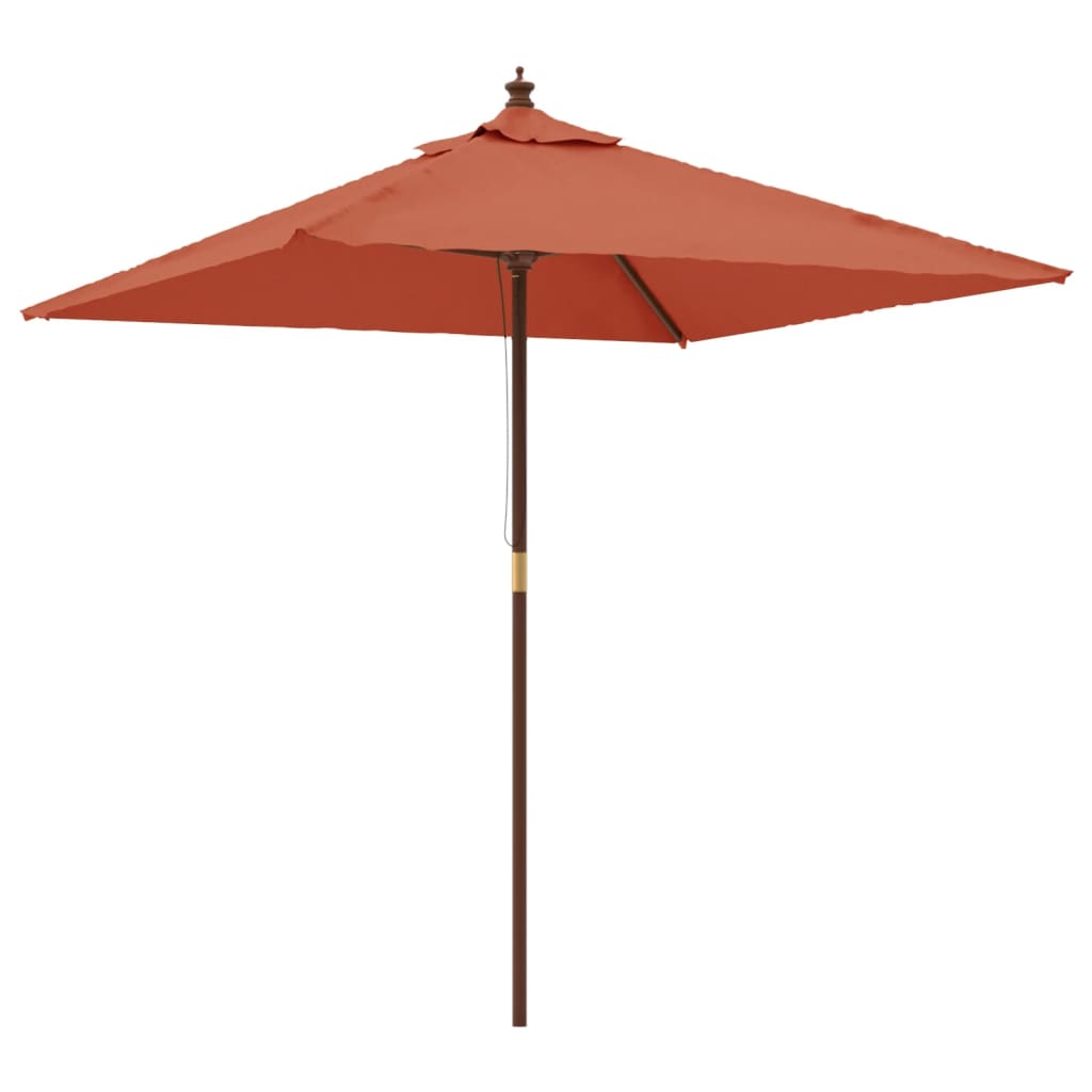 Umbrelă De Grădină Cu Stâlp Din Lemn, Cărămiziu, 198X198X231 Cm