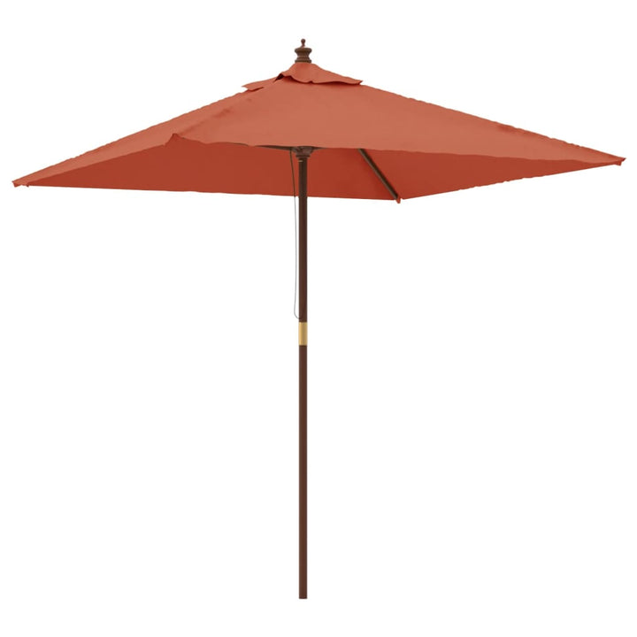 Umbrelă De Grădină Cu Stâlp Din Lemn, Cărămiziu, 198X198X231 Cm