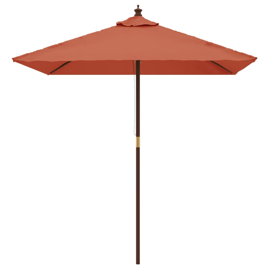 Umbrelă De Grădină Cu Stâlp Din Lemn, Cărămiziu, 198X198X231 Cm