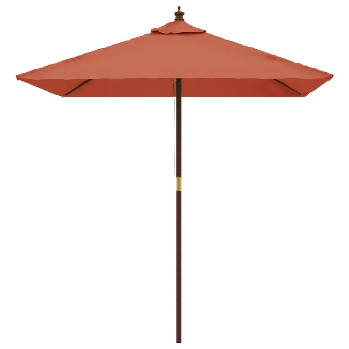 Umbrelă De Grădină Cu Stâlp Din Lemn, Cărămiziu, 198X198X231 Cm