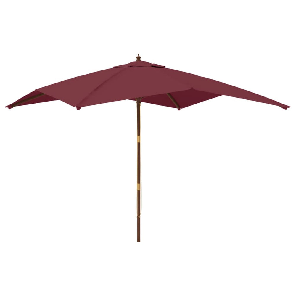 Umbrelă De Grădină Stâlp Din Lemn, Bordo, 300X300X273 Cm