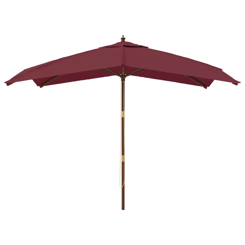Umbrelă De Grădină Stâlp Din Lemn, Bordo, 300X300X273 Cm